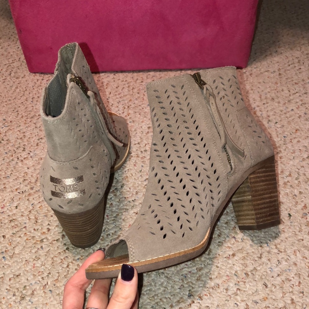 TOMS open toe booties
